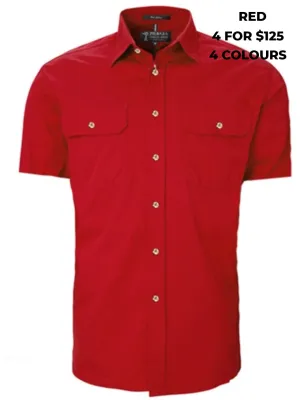 MENS - PILBARA OPEN FRONT S/S WORKSHIRT