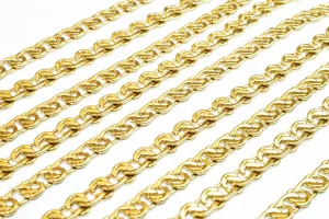 18K Gold Filled Look, EP Chain 19 1/2" Inches Long 6mm width 1.5mm Thickness Findings For Jewelry Making CG481