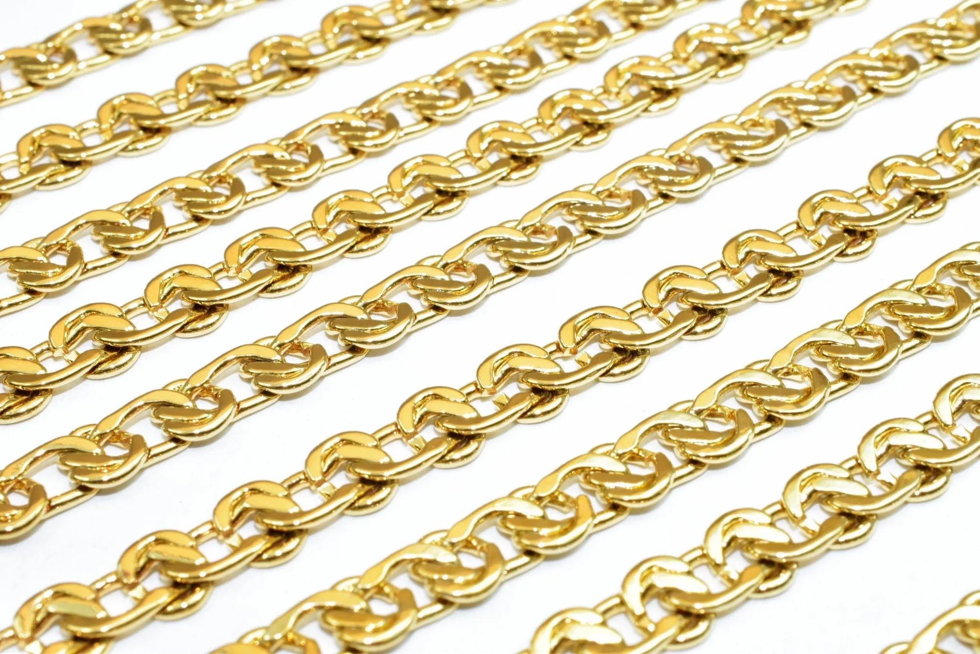 18K Gold Filled Look, EP Chain 19 1/2" Inches Long 6mm width 1.5mm Thickness Findings For Jewelry Making CG481