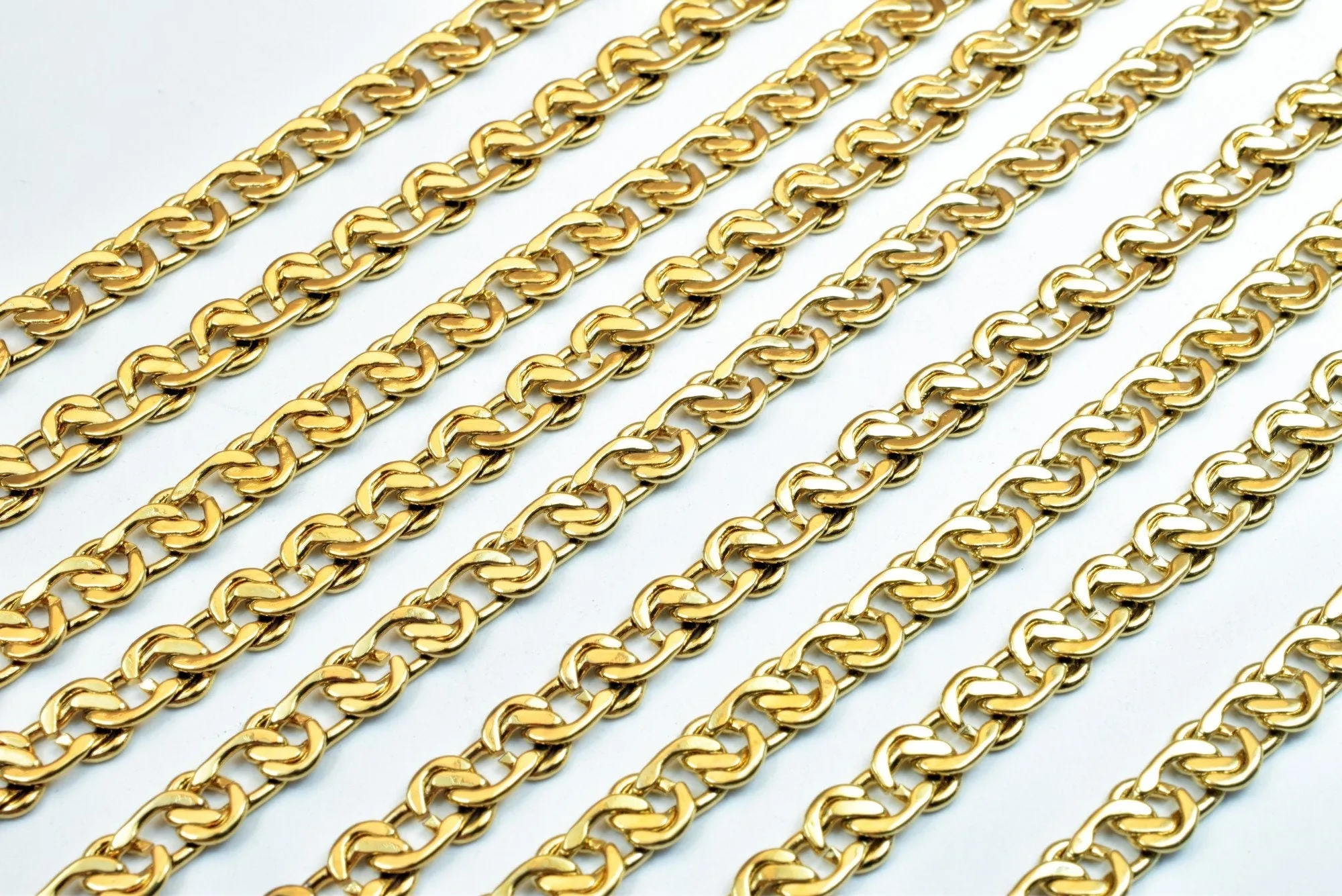 18K Gold Filled Look, EP Chain 19 1/2" Inches Long 6mm width 1.5mm Thickness Findings For Jewelry Making CG481