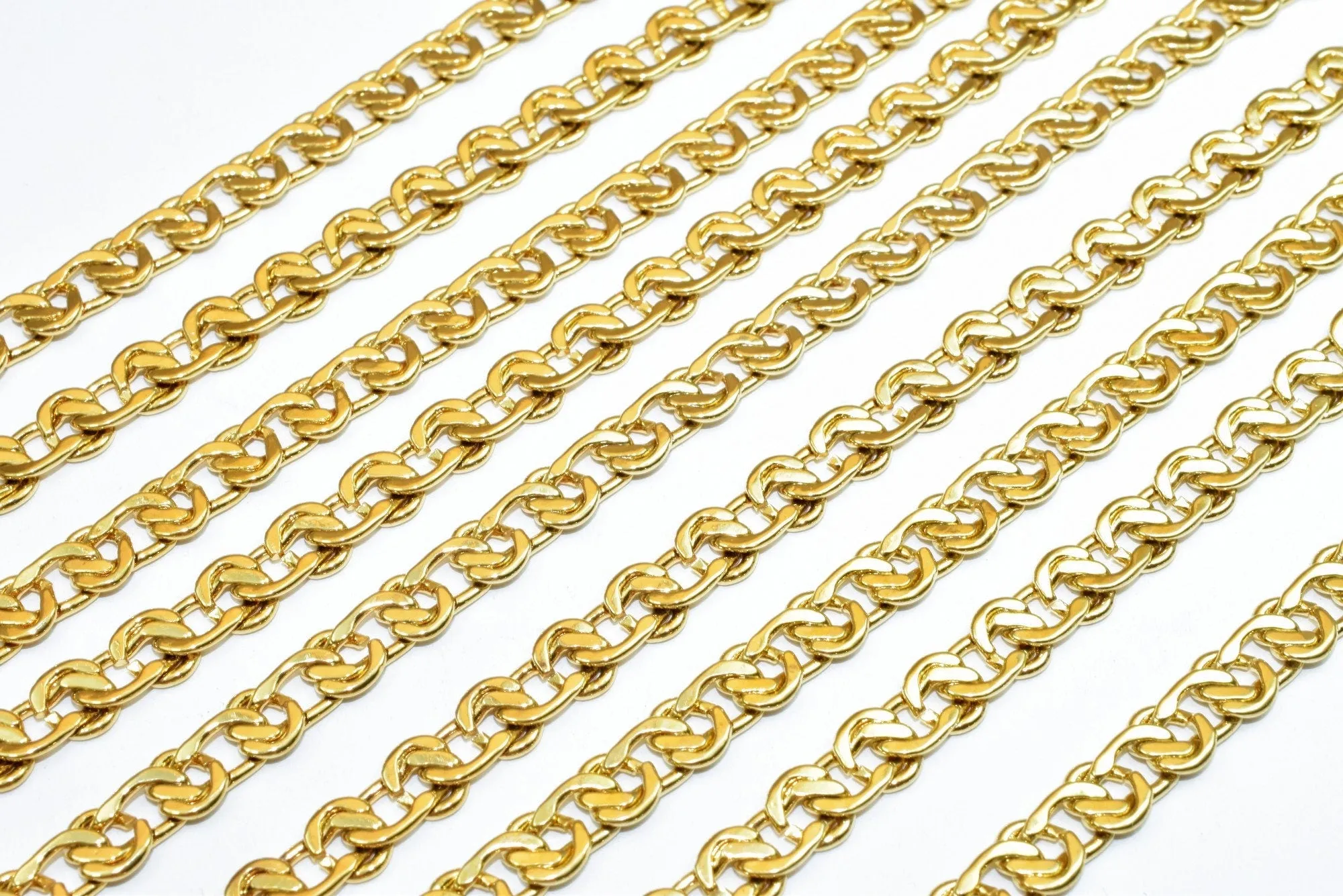 18K Gold Filled Look, EP Chain 19 1/2" Inches Long 6mm width 1.5mm Thickness Findings For Jewelry Making CG481