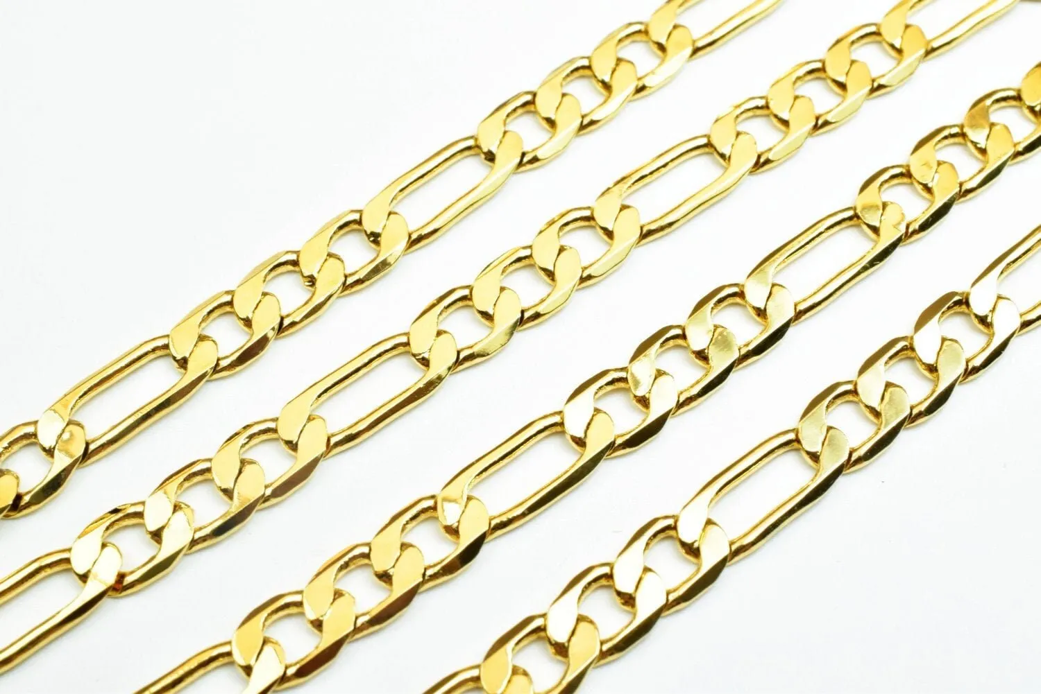 18k Gold Filled Look, EP figaro chain 20" /24" and 31" inches long, 5mm and 10mm/11mm width Gold Filled Look, findings chain for jewelry making