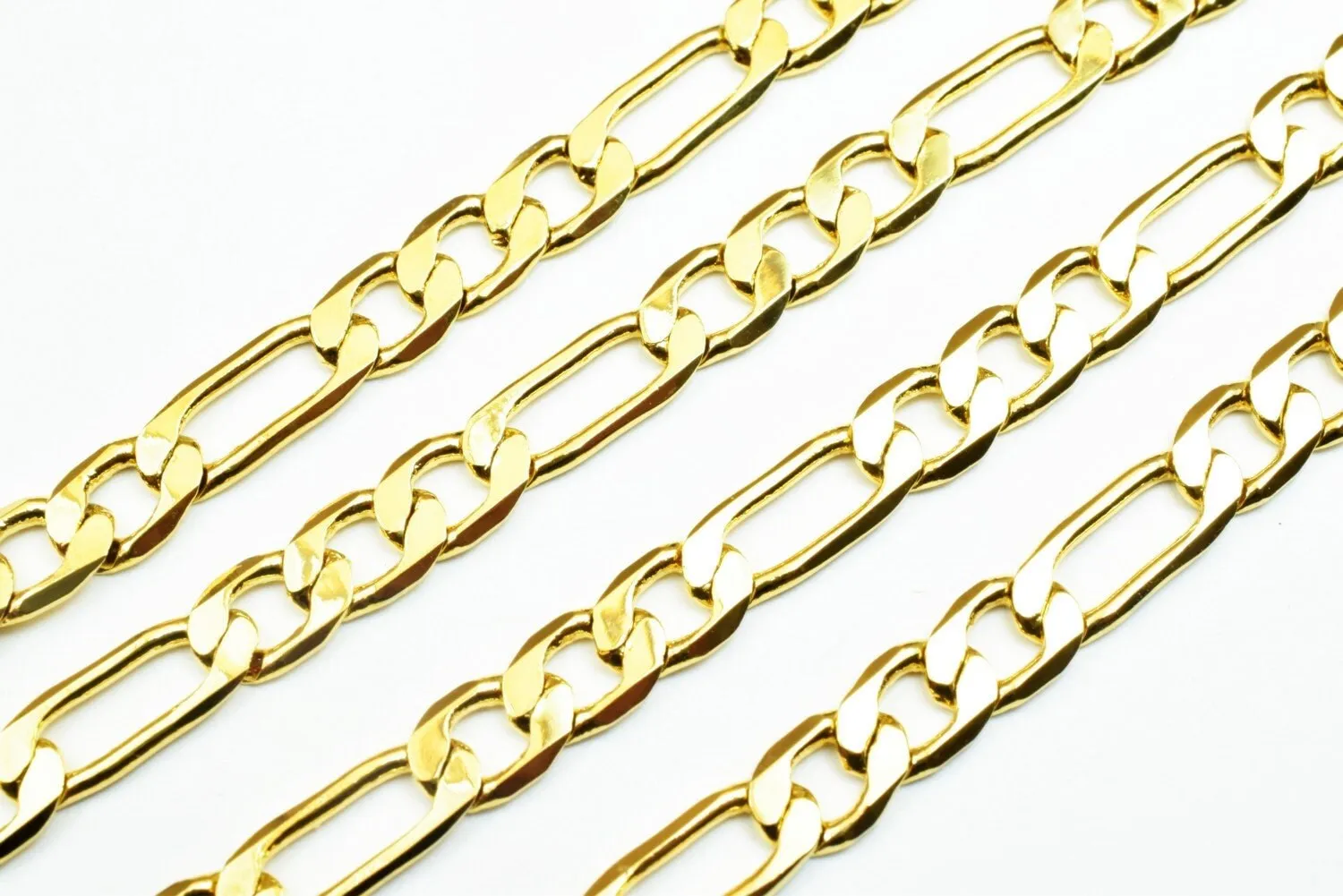 18k Gold Filled Look, EP figaro chain 20" /24" and 31" inches long, 5mm and 10mm/11mm width Gold Filled Look, findings chain for jewelry making