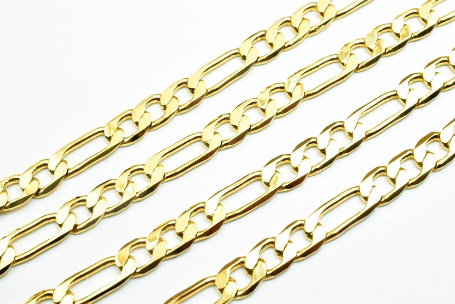 18k Gold Filled Look, EP figaro chain 20" /24" and 31" inches long, 5mm and 10mm/11mm width Gold Filled Look, findings chain for jewelry making