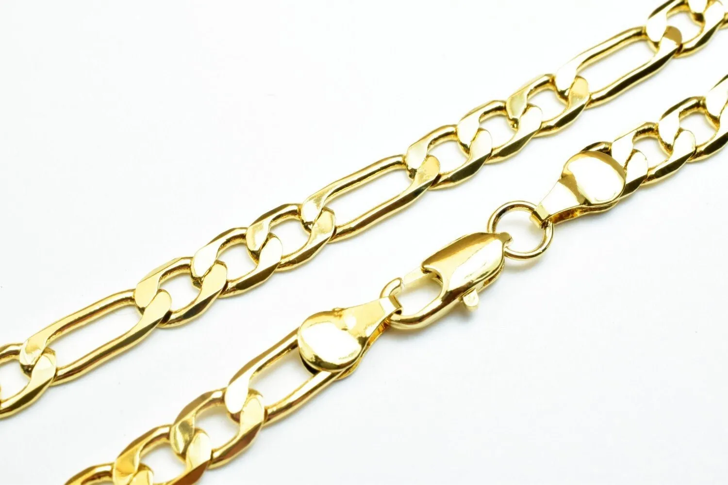 18k Gold Filled Look, EP figaro chain 20" /24" and 31" inches long, 5mm and 10mm/11mm width Gold Filled Look, findings chain for jewelry making