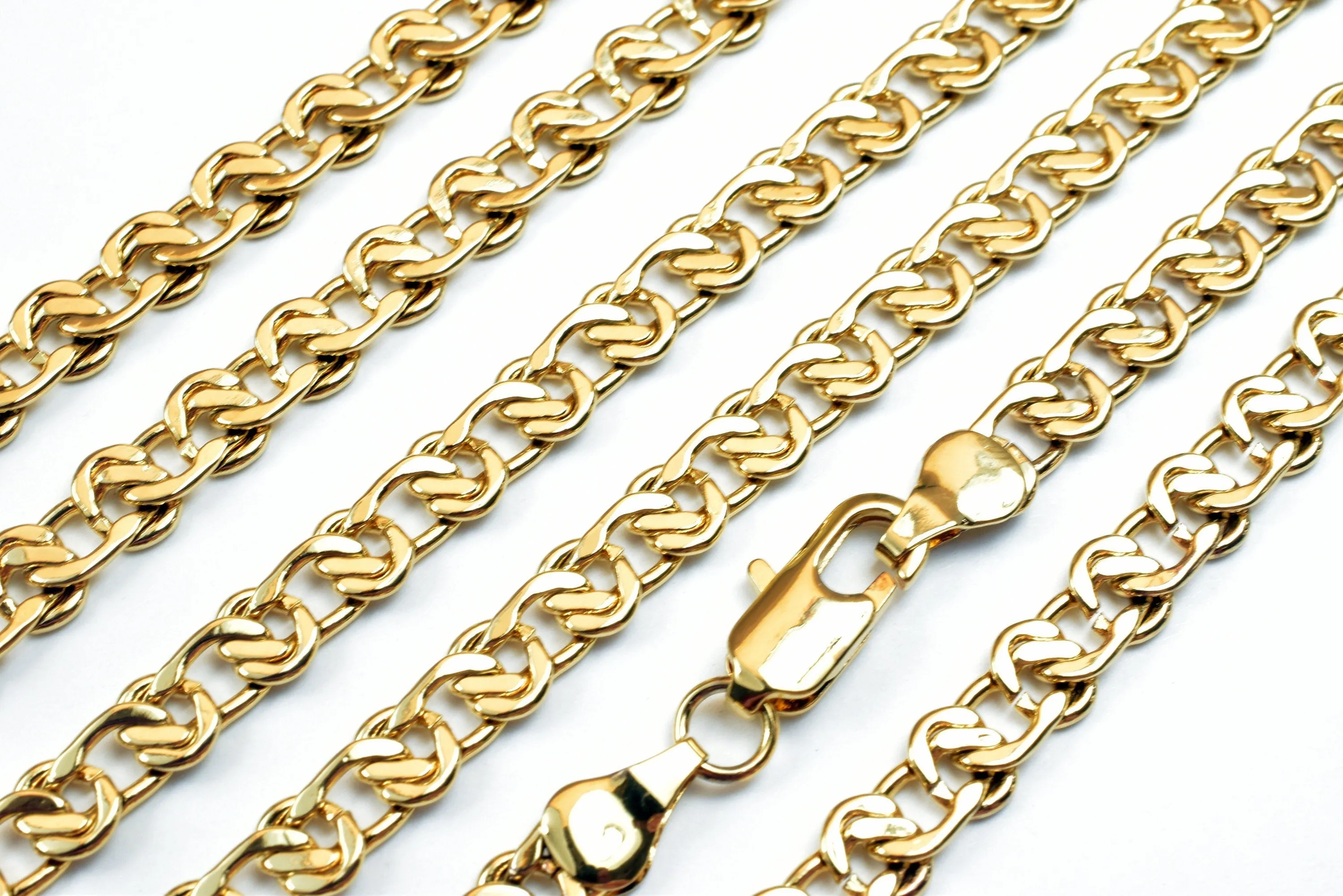 18k Gold Filled Look, EP link chain 19 1/2" inch long, 6mm width, 2mm thickness Gold Filled Look, findings chain for jewelry making cg497