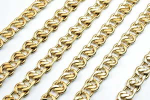 18k Gold Filled Look, EP link chain 19 1/2" inch long, 6mm width, 2mm thickness Gold Filled Look, findings chain for jewelry making cg497