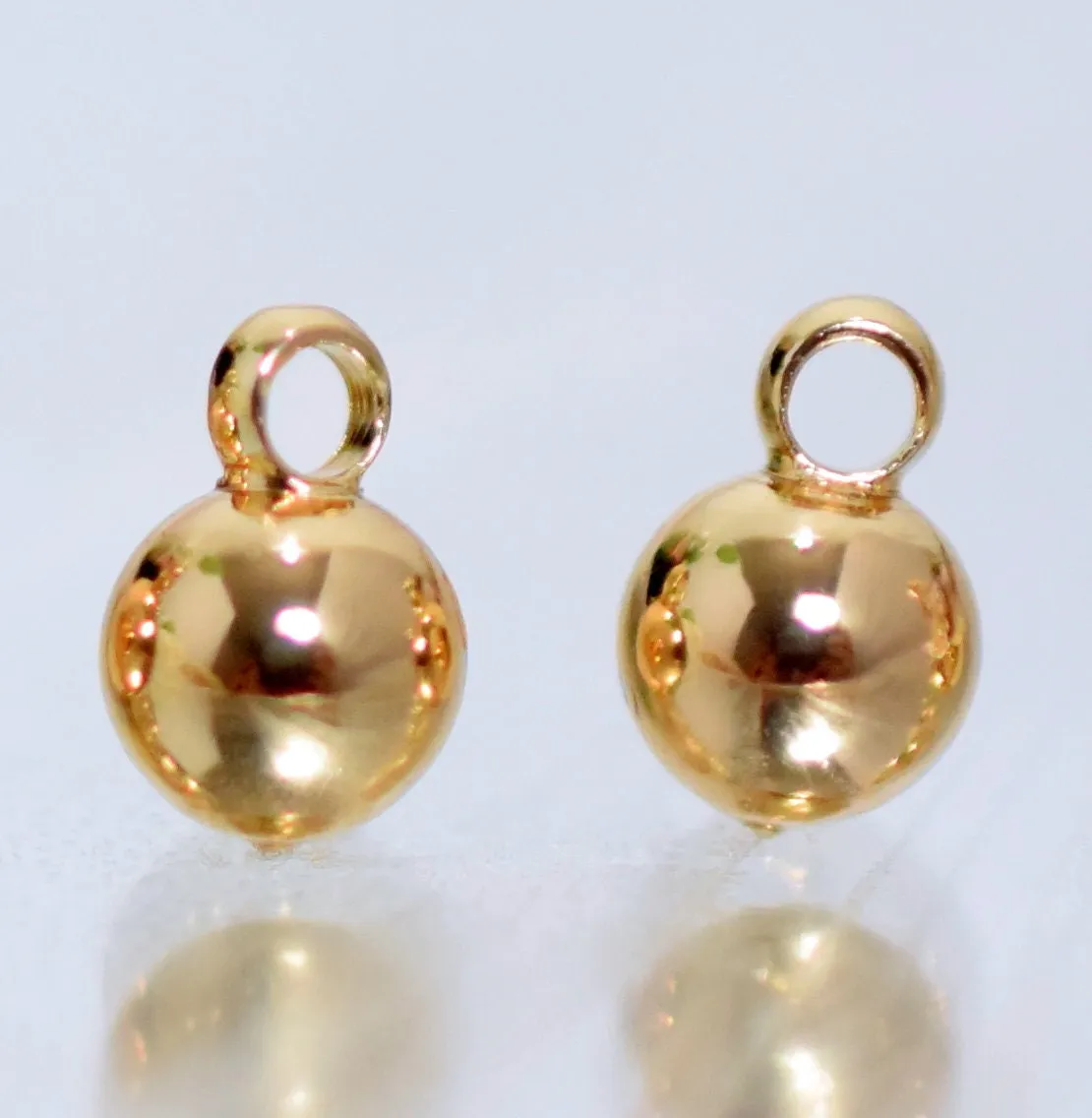 18K Gold Filled Look, EP Plain Hanger Beads Size from 3mm to12mm and Tear drop hanger Jewelry