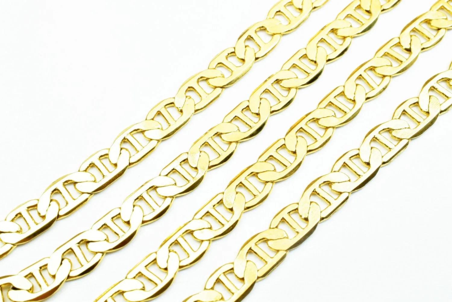 18K Gold Filled Look, EP tarnish resistant Anchor Chain Size 19 1/2" Inches, Width 6mm, Thickness 1mm For Jewelry Making CG441