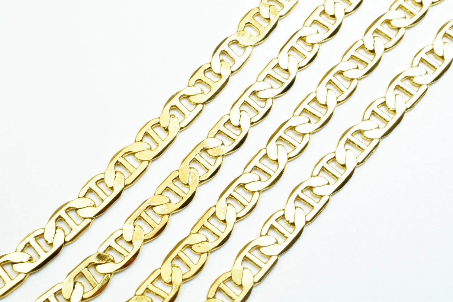 18K Gold Filled Look, EP tarnish resistant Anchor Chain Size 19 1/2" Inches, Width 6mm, Thickness 1mm For Jewelry Making CG441