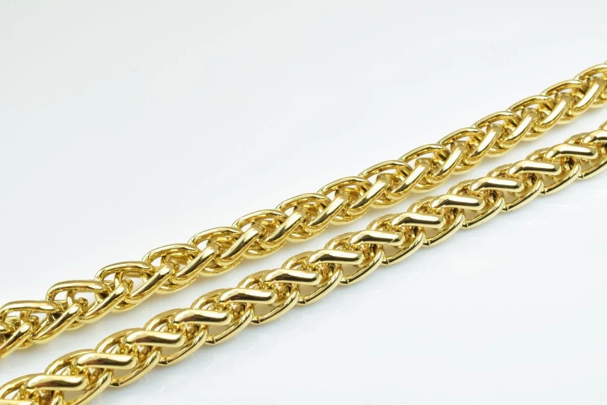 18k Gold Filled Look, EP wheat chain 22.5" inches/20.5" inches cg250/cg250a thickness 8mm