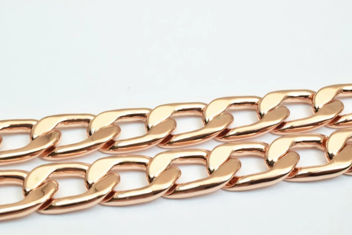 18K Rose Gold Filled Look, EP tarnish resistant Chain 23.5" Inches Long 10mm Width 3mmThickness CG245