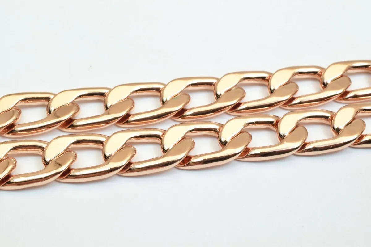 18K Rose Gold Filled Look, EP tarnish resistant Chain 23.5" Inches Long 10mm Width 3mmThickness CG245