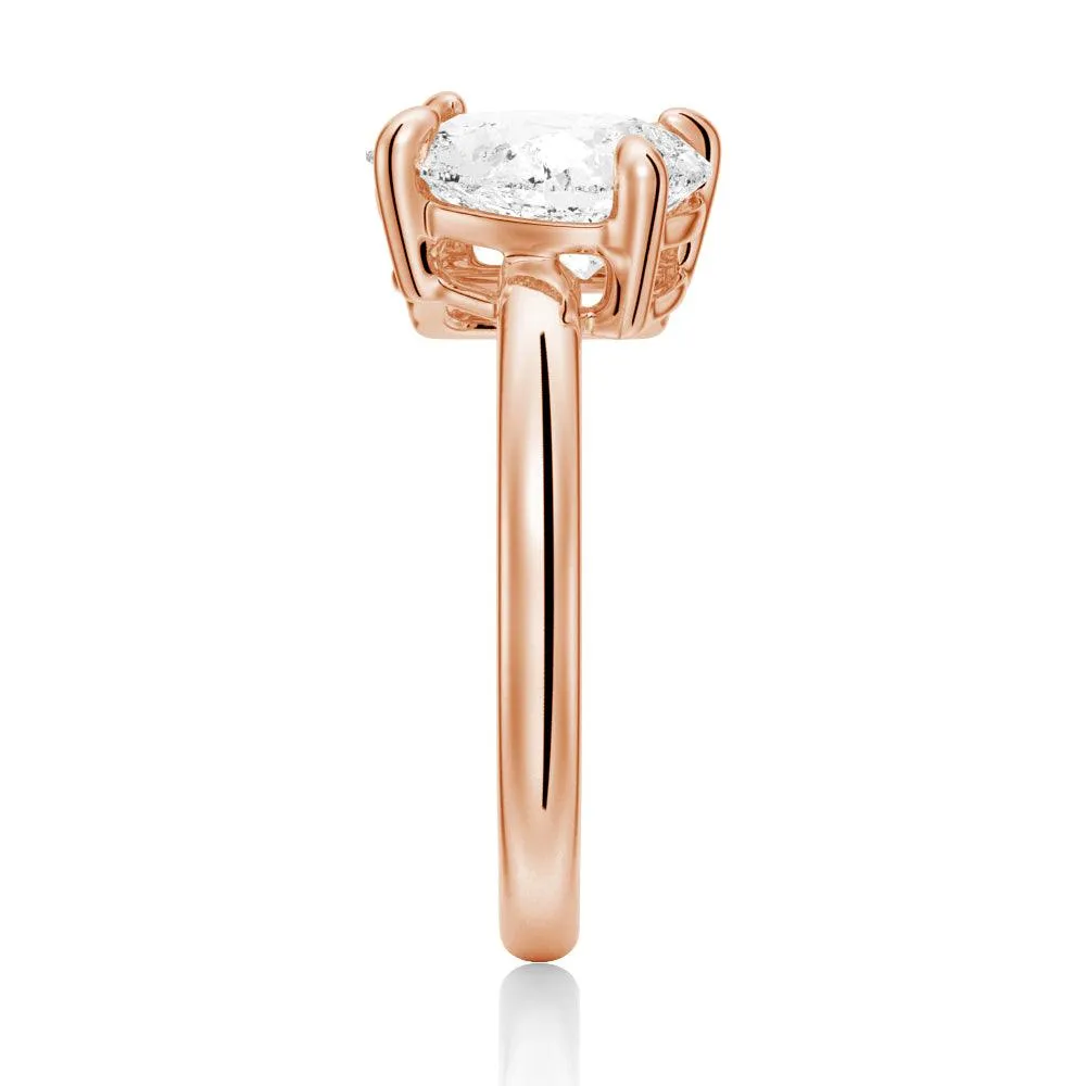 4 Ctw. Toi et Moi Emerald Cut & Pear Cut Engagement Ring