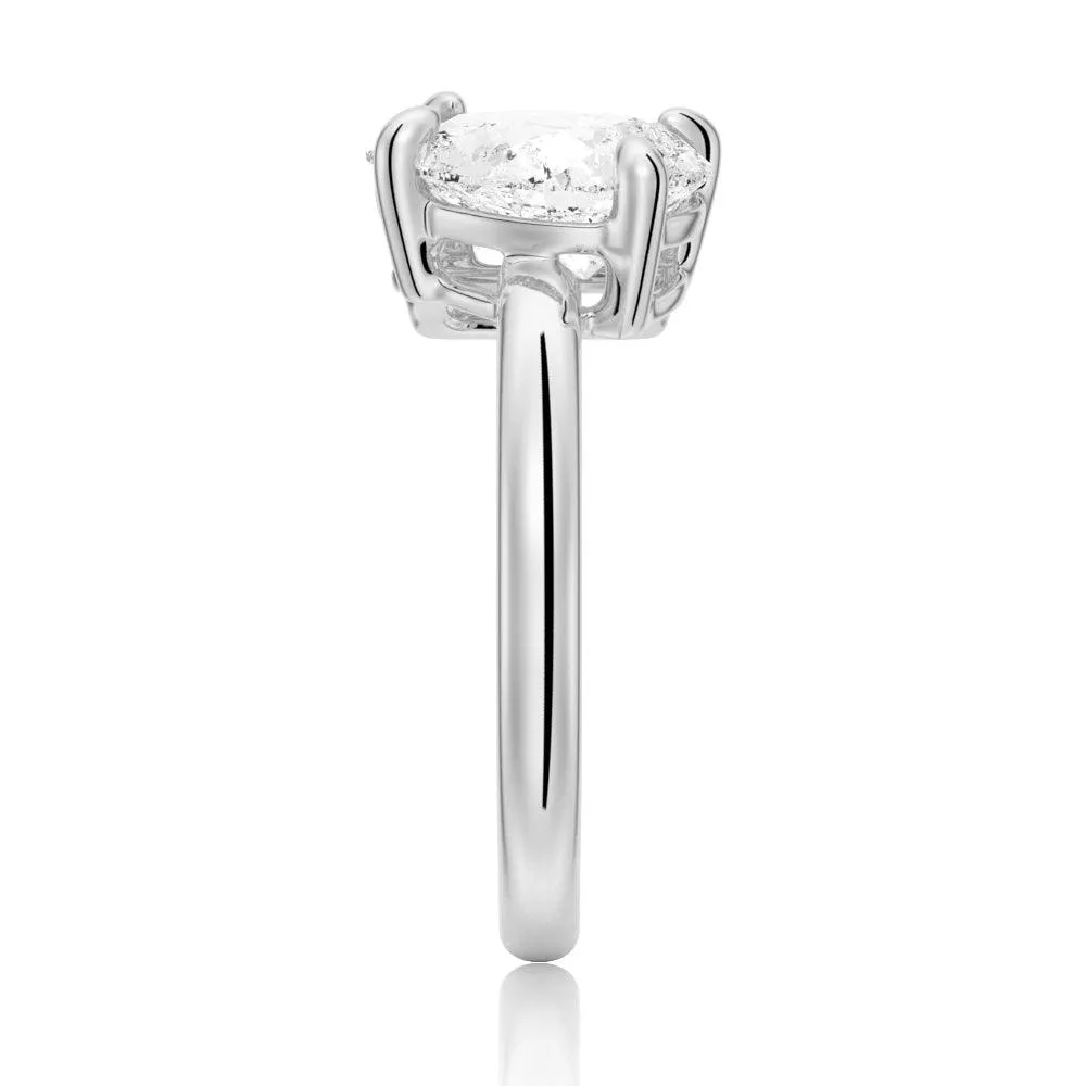 4 Ctw. Toi et Moi Emerald Cut & Pear Cut Engagement Ring