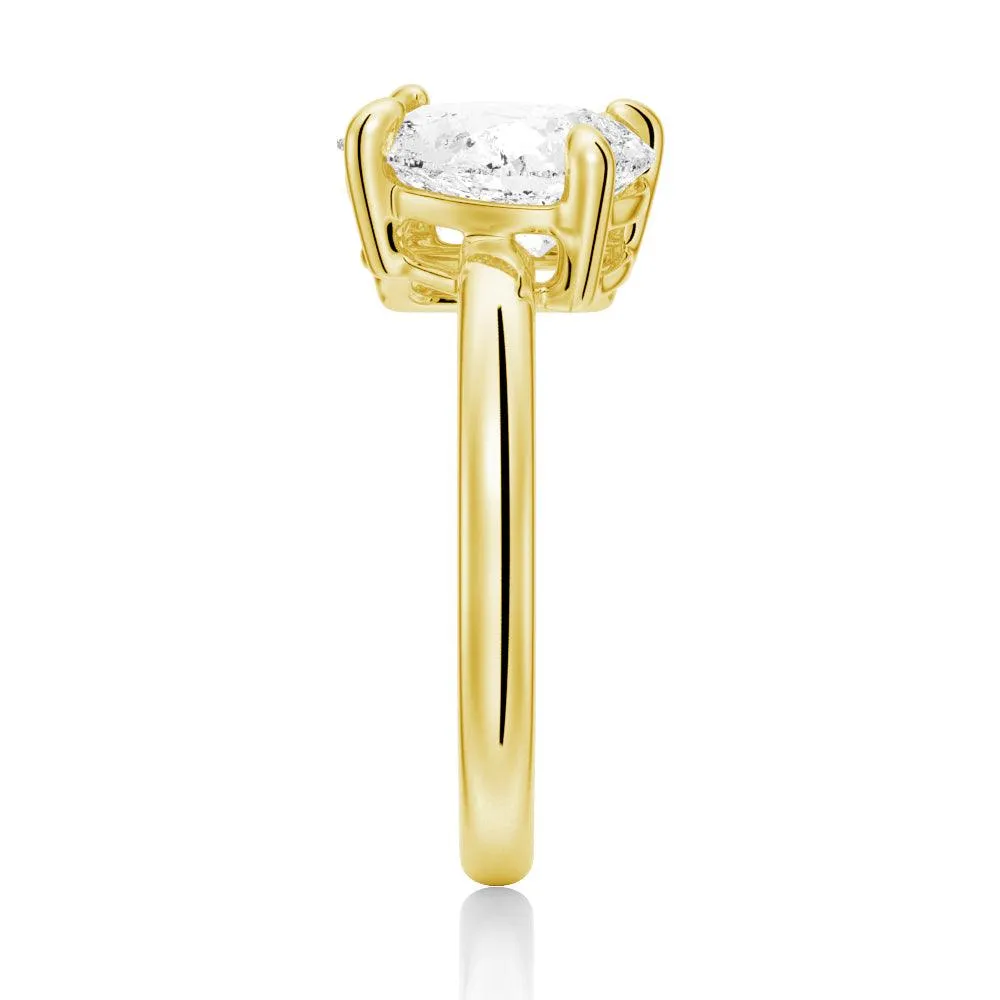 4 Ctw. Toi et Moi Emerald Cut & Pear Cut Engagement Ring