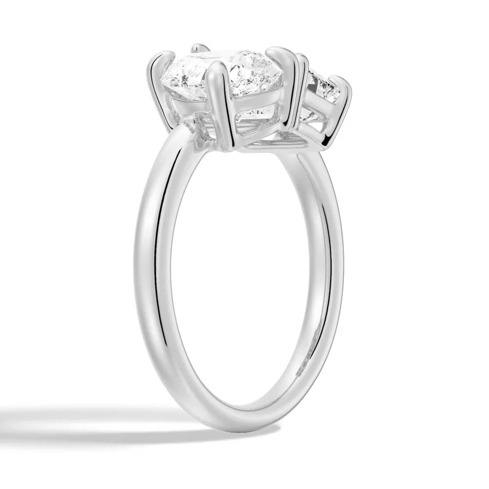 4 Ctw. Toi et Moi Emerald Cut & Pear Cut Engagement Ring