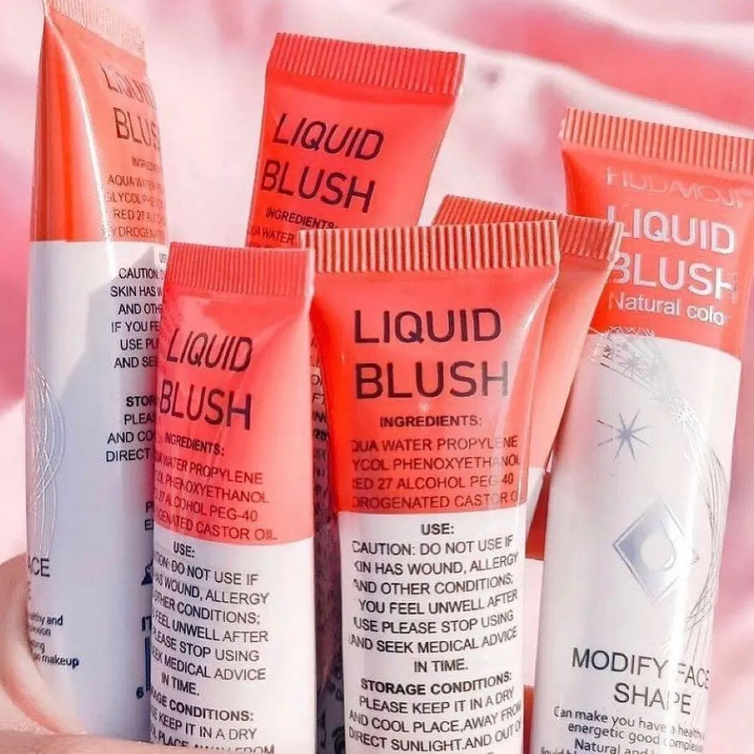 6pcs Hudamoji Tube Liquid Blush Highly Pigmented Waterproof & Long-lasting