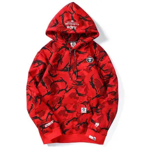 Aape by Bape Camo Hoodie- Camo Red