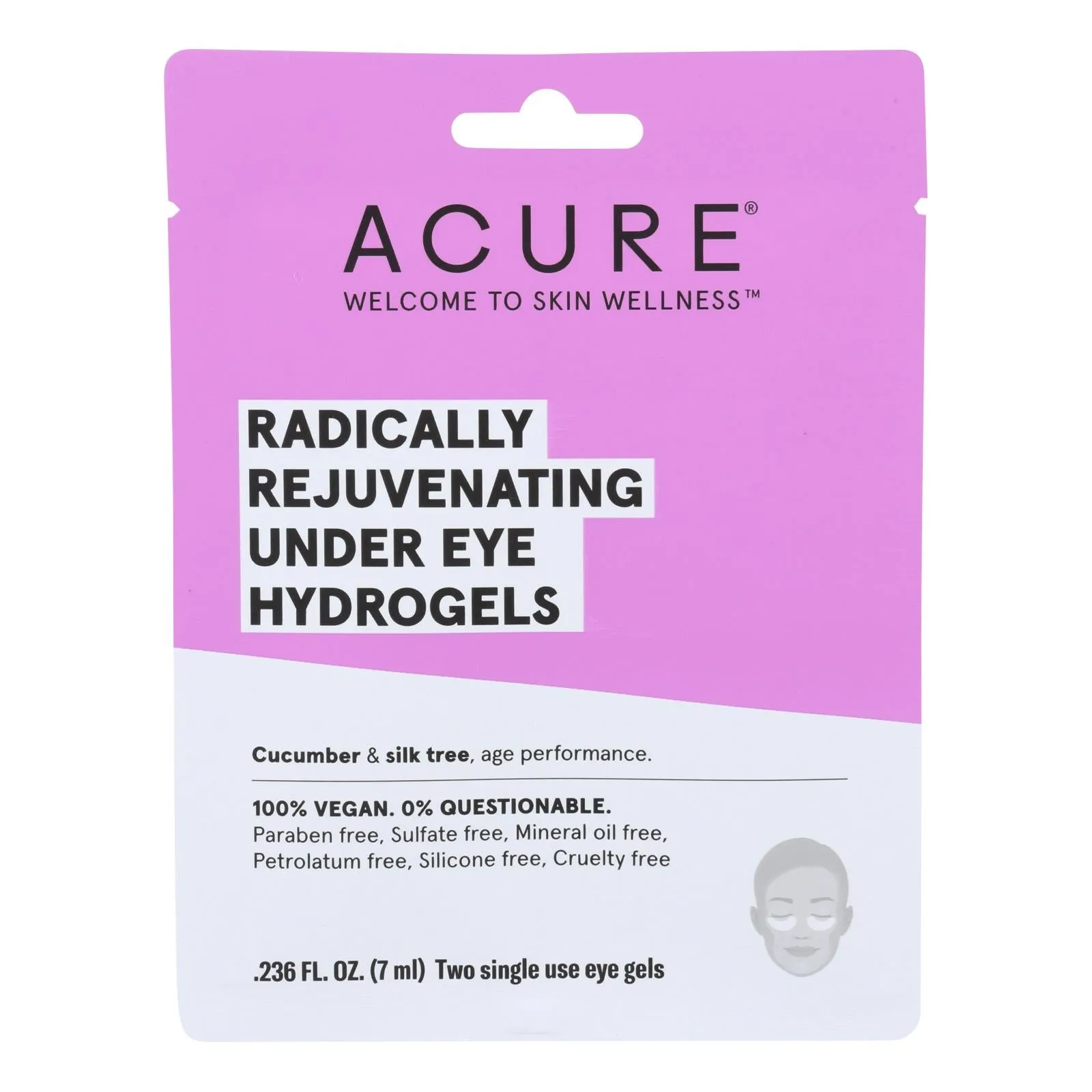 Acure Hydrogel Under Eye Masks: Rejuvenate, Hydrate, Reduce Puff & Fine Lines - Pack of 12