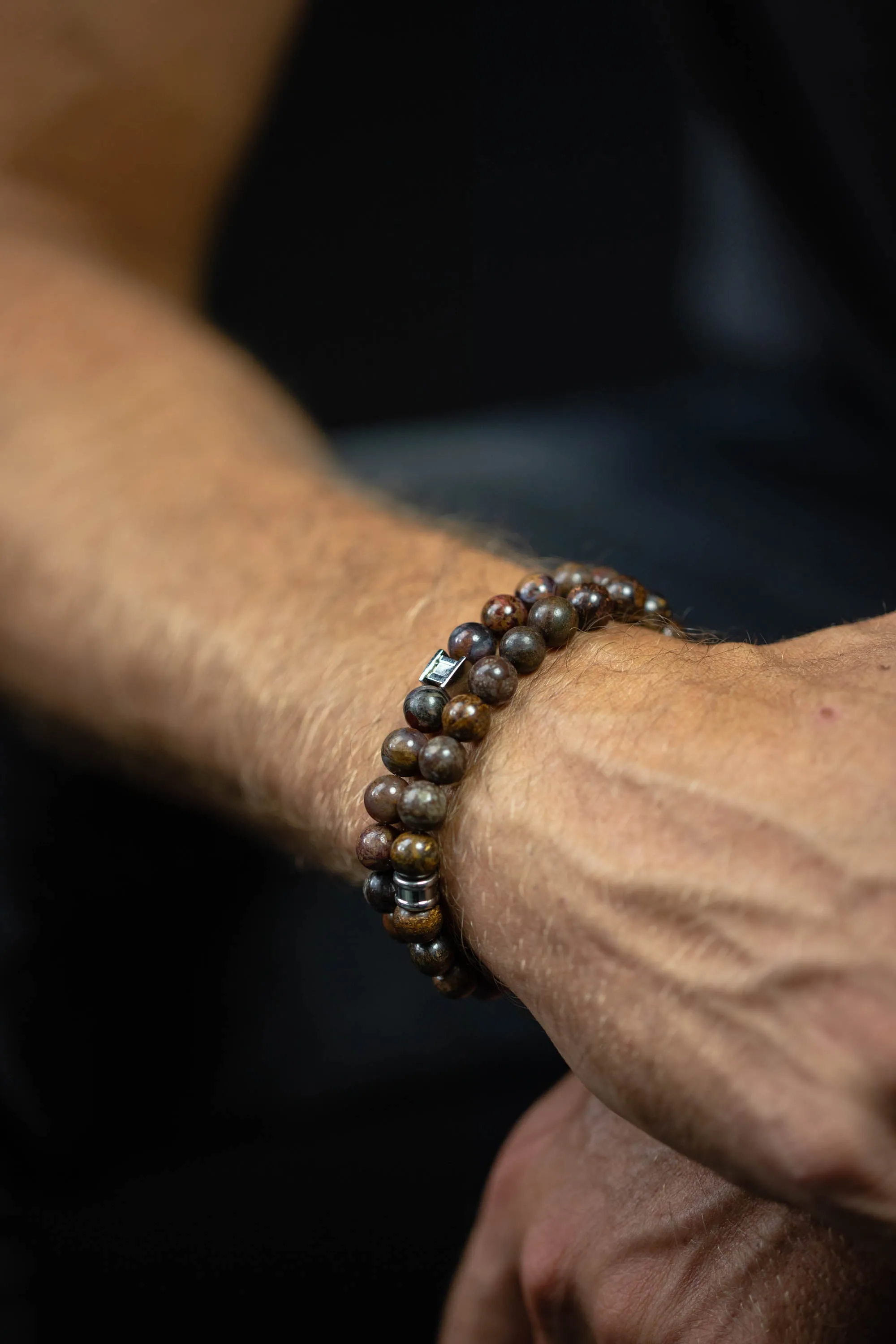 Bracelet with 8mm Bronzite stone