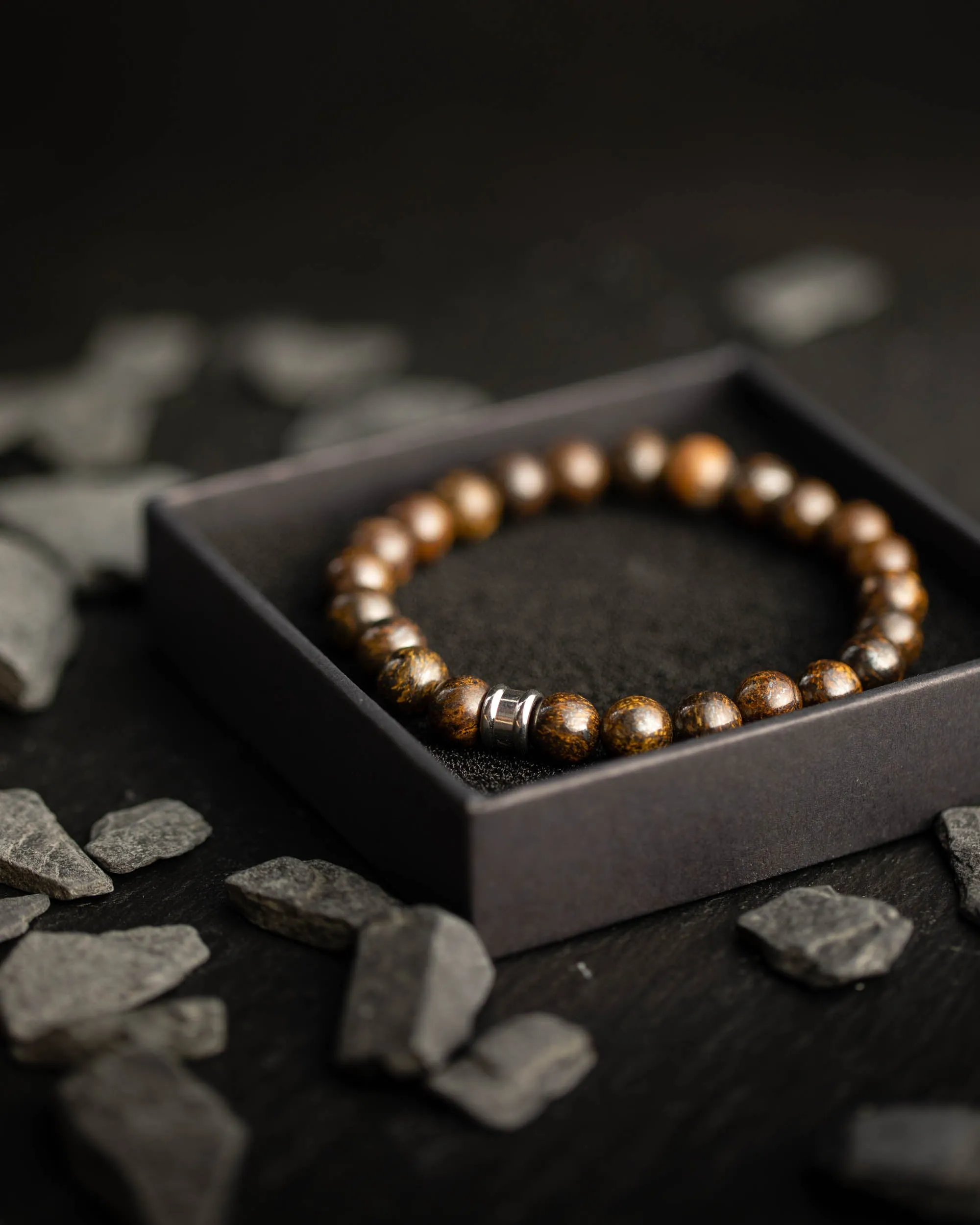 Bracelet with 8mm Bronzite stone