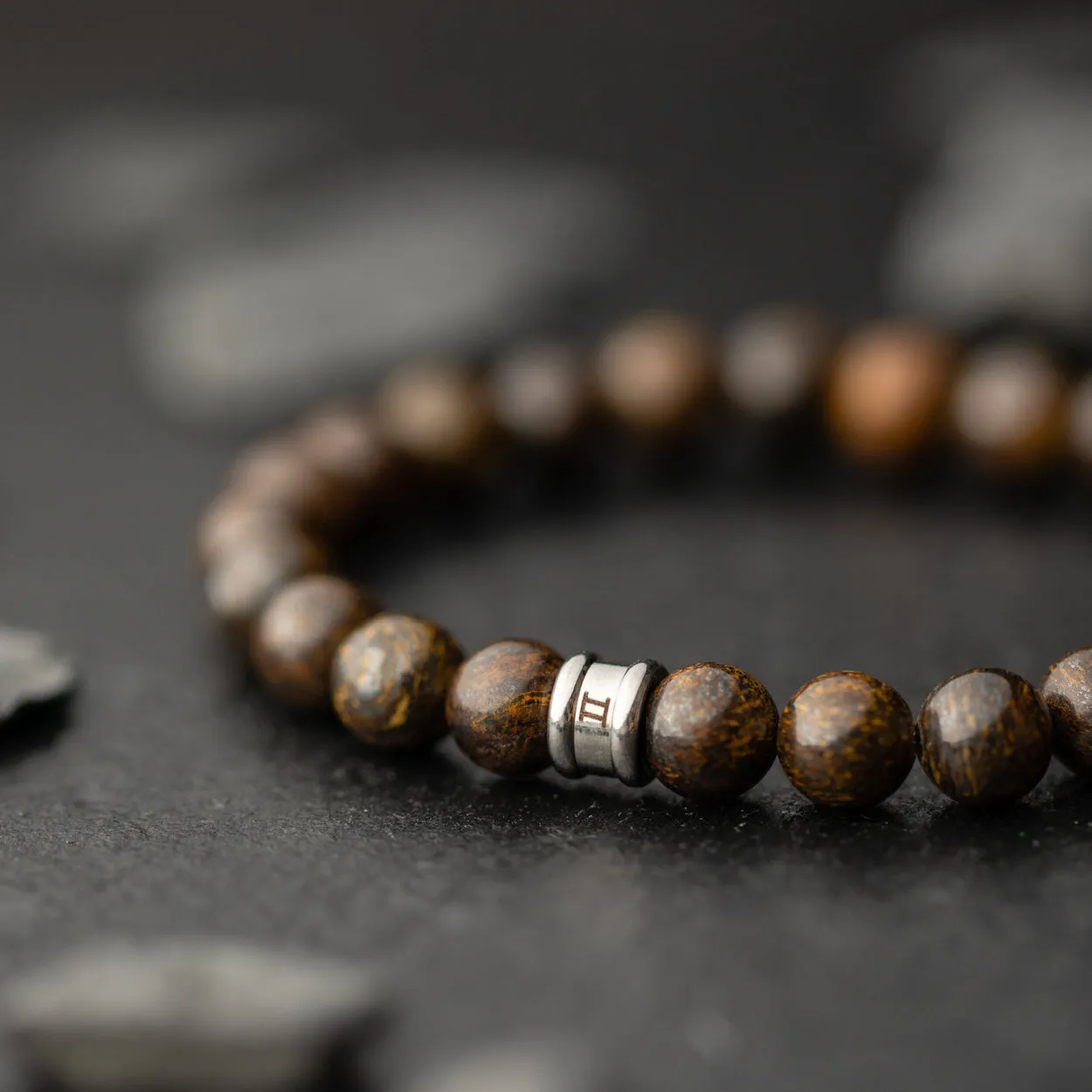 Bracelet with 8mm Bronzite stone