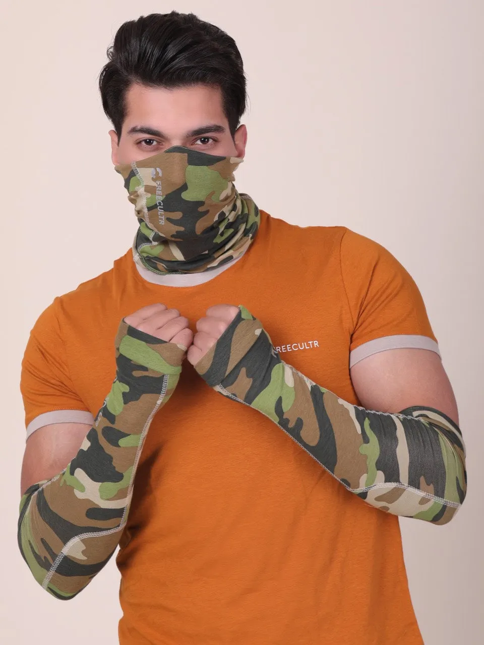 Camo Printed Organic Bamboo Arm Sleeves (Pack of 3)