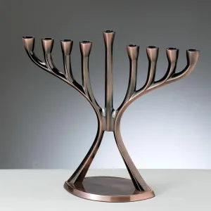 Copper Finish Modern Menorah