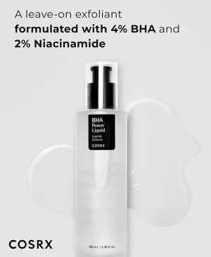 COSRX BHA 4% Blackhead Power Liquid 3.38 fl.oz / 100ml, Blackhead Remover, Pore Minimizer, Korean Skin Care, Animal Testing Free, Paraben Free