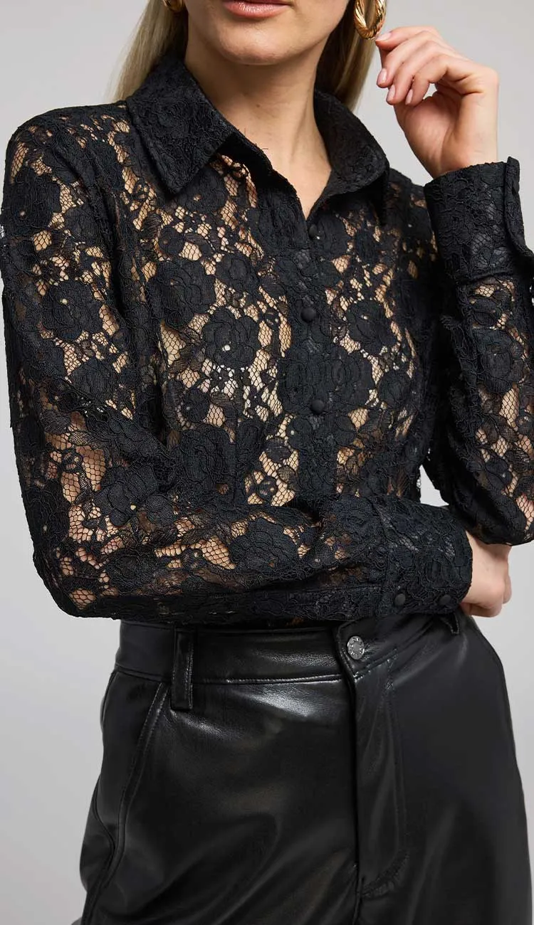 Delania Lace Blouse Black