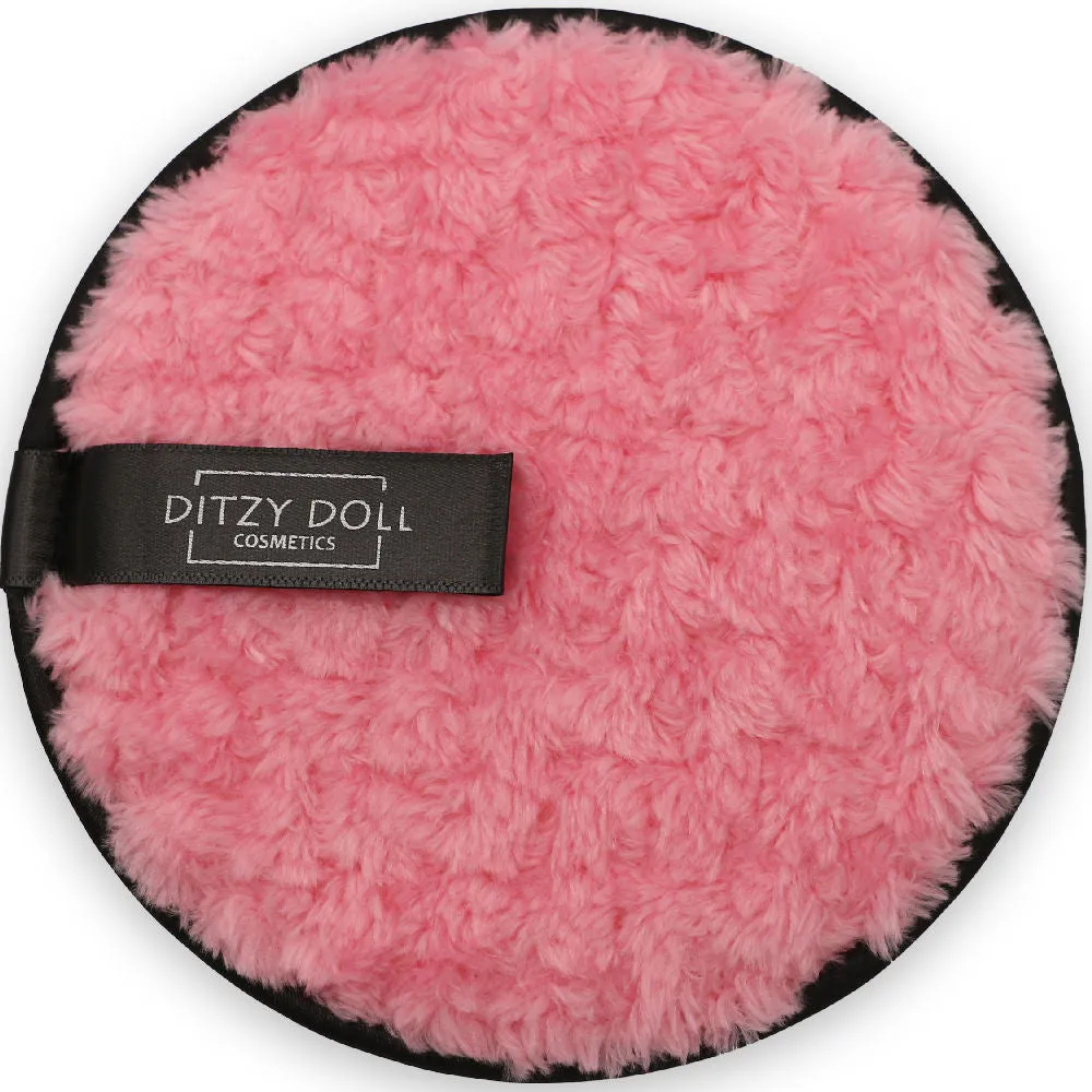 Ditzy Doll Makeup Remover Pad Hot Pink - Reusable Facial Cleansing Pad for Gentle Makeup Removal