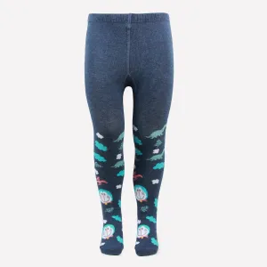 Doraemon Printed Knitted Tights For Baby Girls & Baby Boys - Light Navy