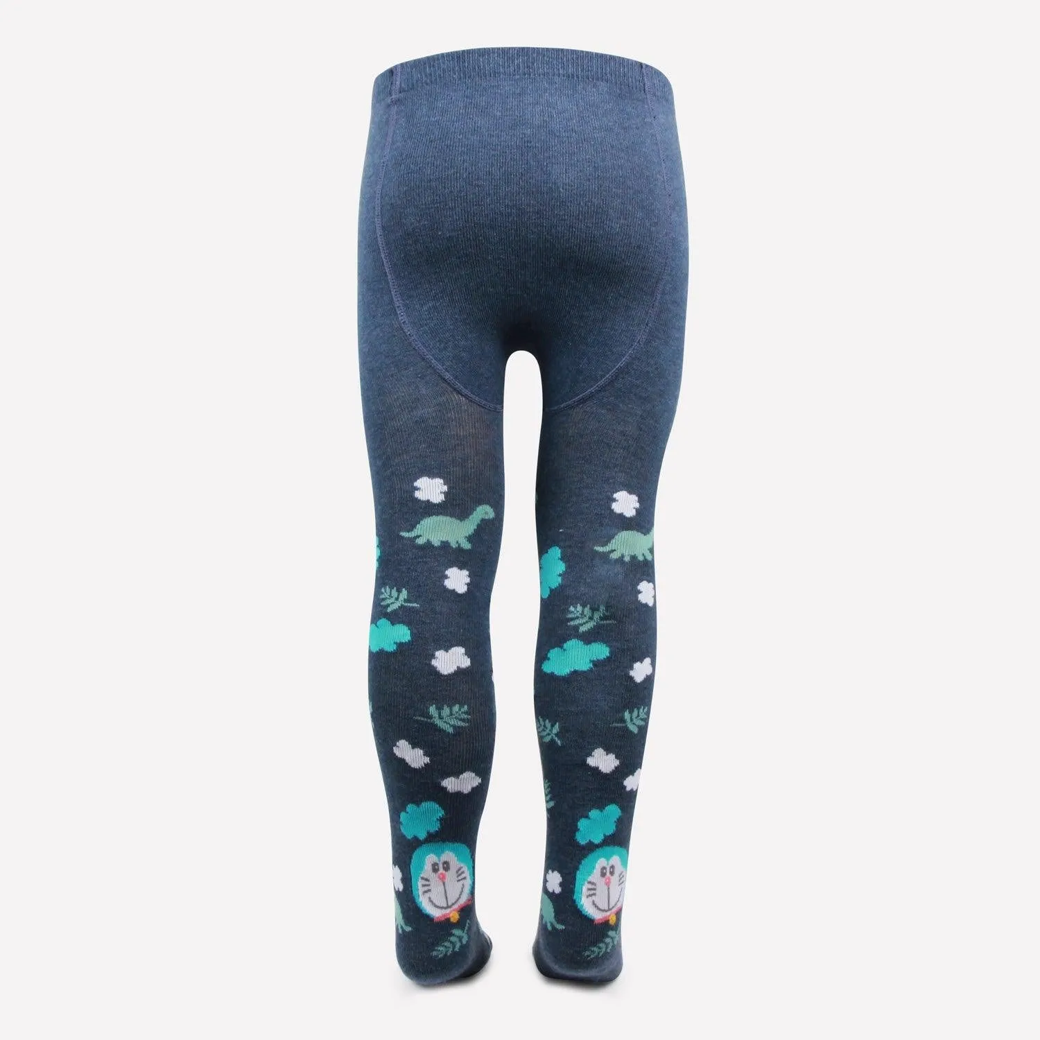 Doraemon Printed Knitted Tights For Baby Girls & Baby Boys - Light Navy