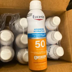 Eucerin Advanced Hydration SPF 50 Sunscreen Spray, Lightweight Sunscreen Lotion Spray 6 Fl Oz Spray Bottle (74 Pcs Lot)