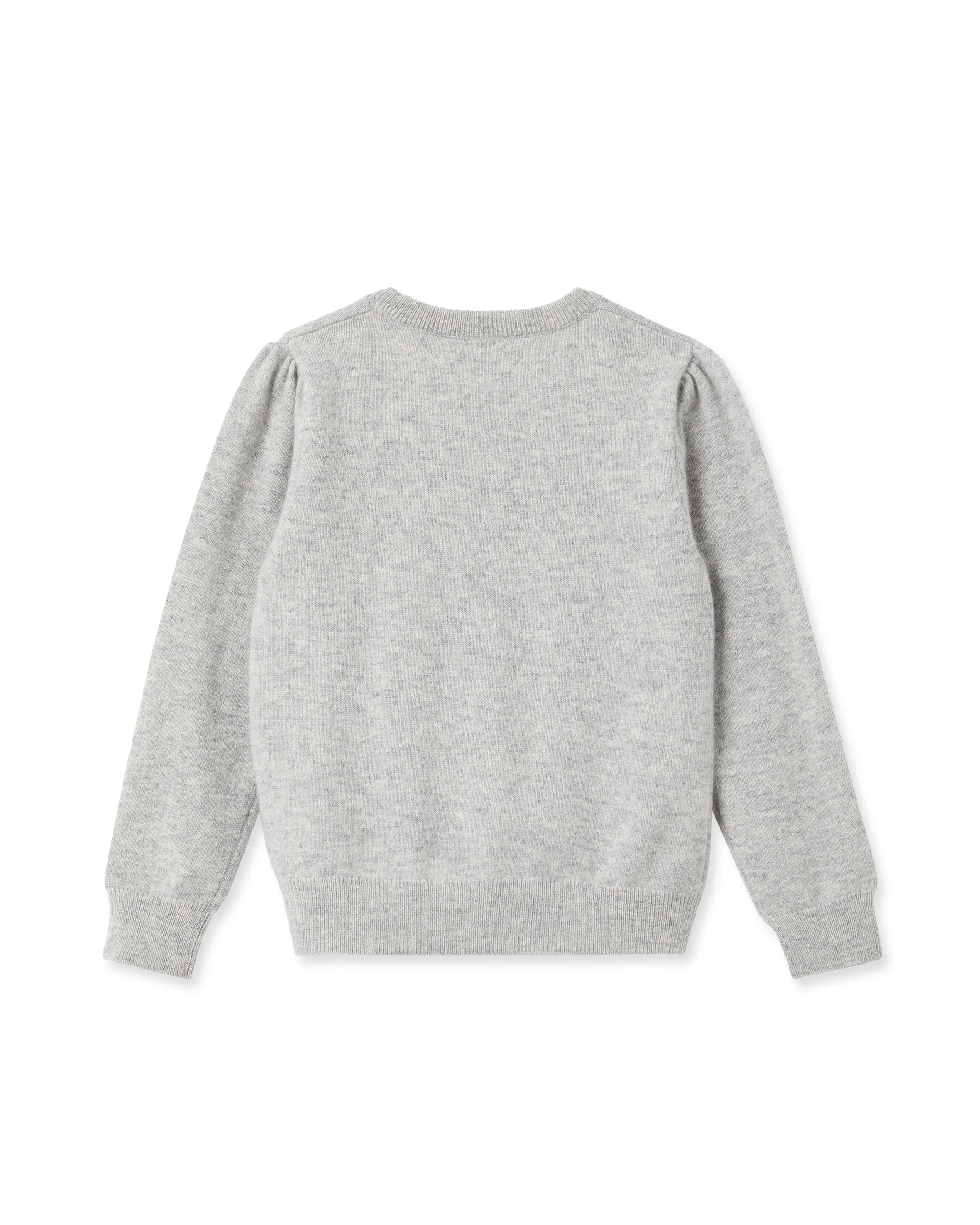 Girls Round Neck Cashmere Jumper Fumo Grey