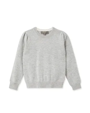 Girls Round Neck Cashmere Jumper Fumo Grey