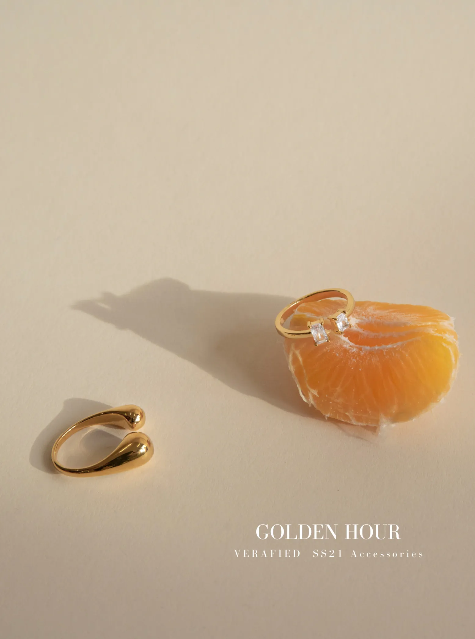 Golden Hour White Stone Ring