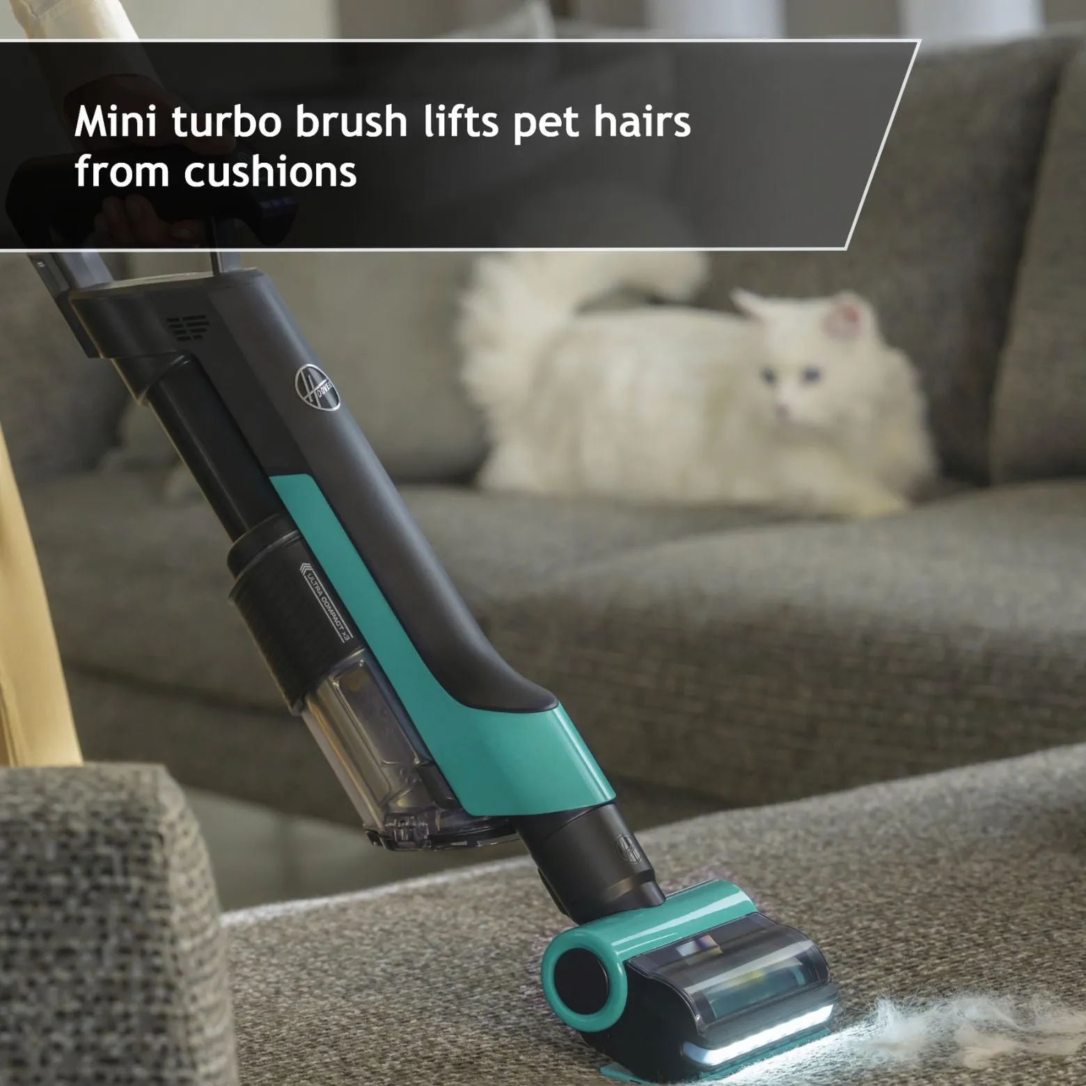 Hoover Cordless Vacuum Cleaner With Anti Hair Wrap & ULTRA COMPACT X3™, Turquoise - HF2 Pet