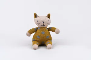 Kitty Spot Knit Rattle Toy - Honey