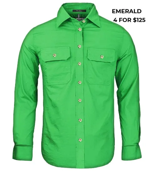 LADIES - PILBARA OPEN FRONT WORKSHIRT