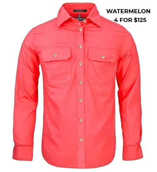 LADIES - PILBARA OPEN FRONT WORKSHIRT