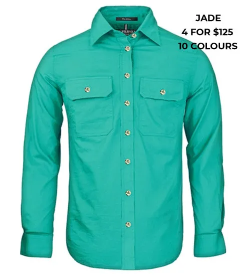 LADIES - PILBARA OPEN FRONT WORKSHIRT