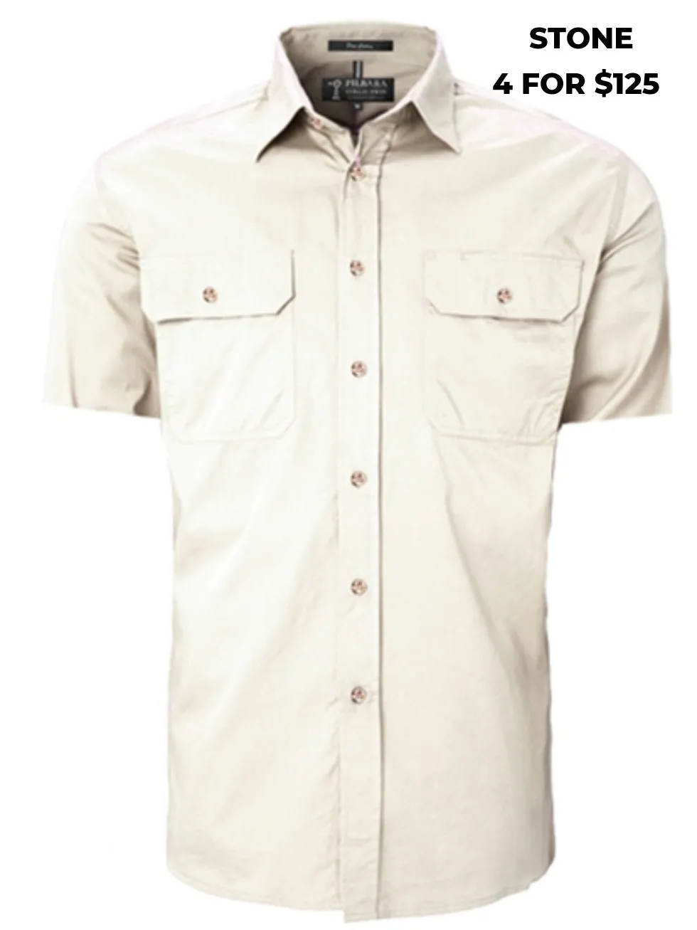 MENS - PILBARA OPEN FRONT S/S WORKSHIRT