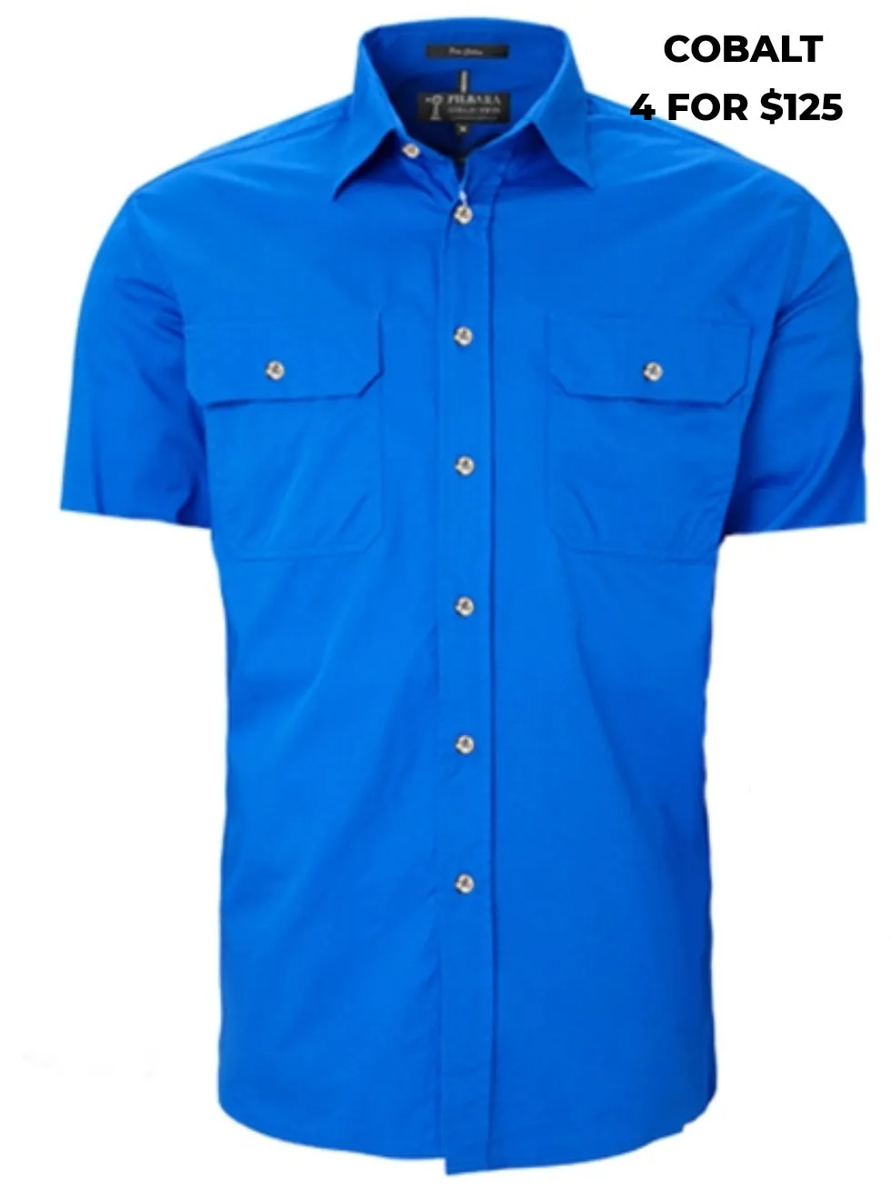 MENS - PILBARA OPEN FRONT S/S WORKSHIRT