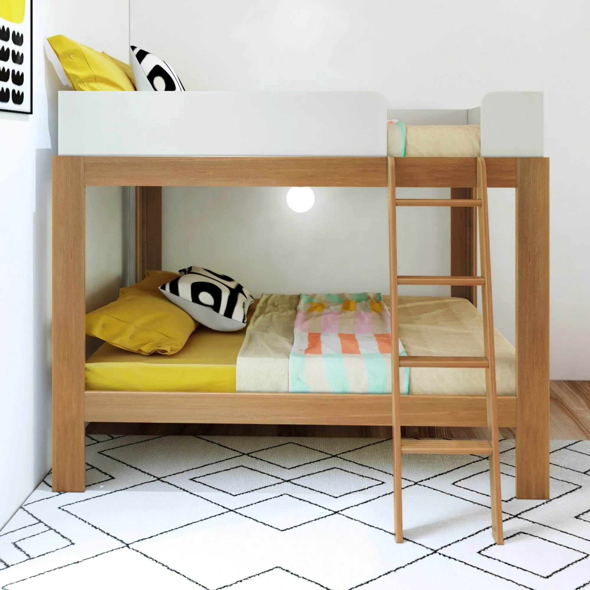 Mid-Century Modern Full Over Full Bunk Bed