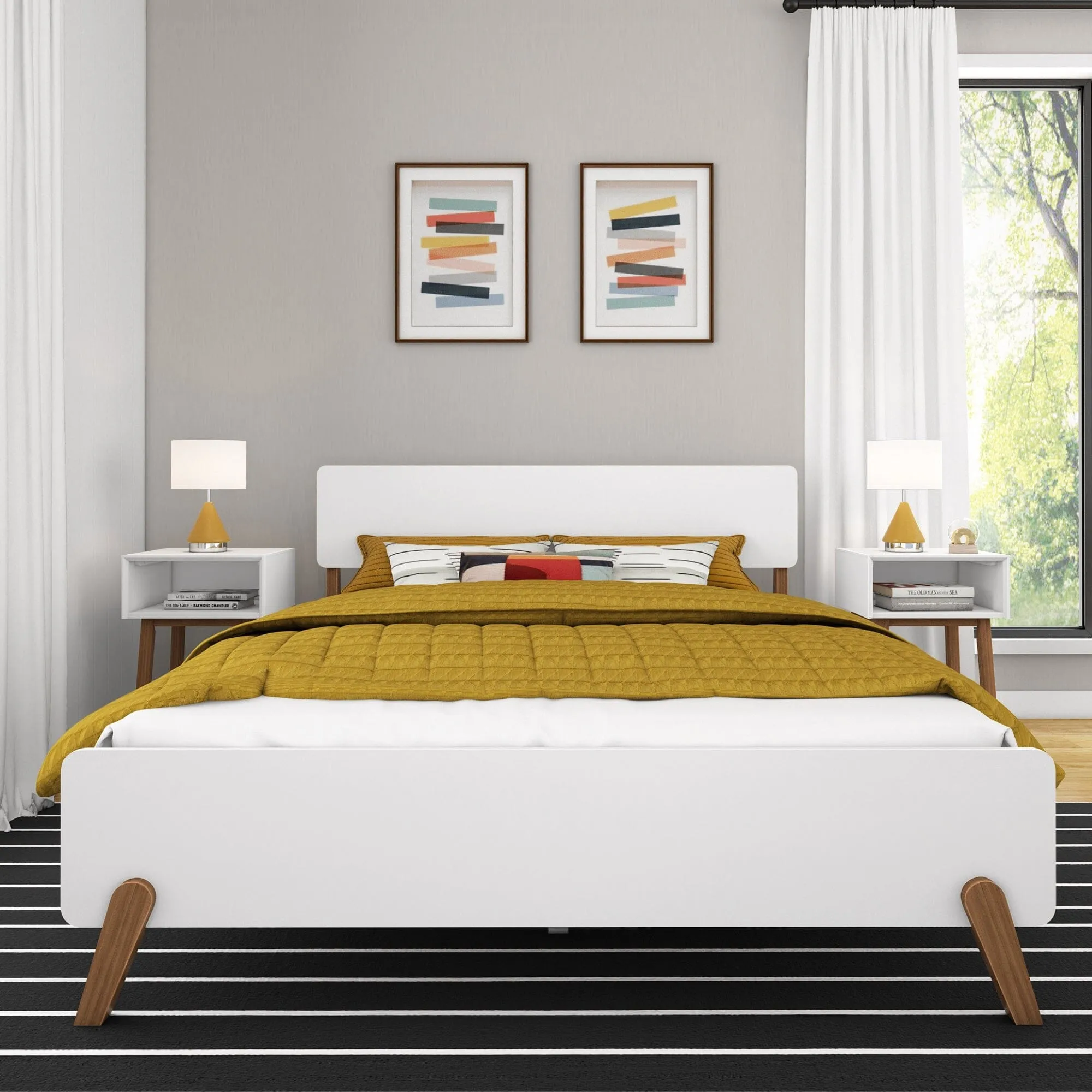 Mid-Century Modern Queen Bed