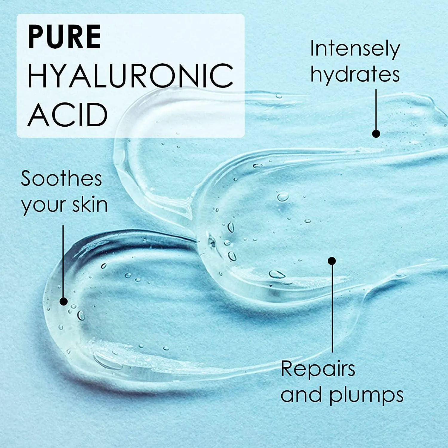 Pure Hyaluronic Acid Serum for Face 2oz Serum for Skin and Lips Hydrating Serum