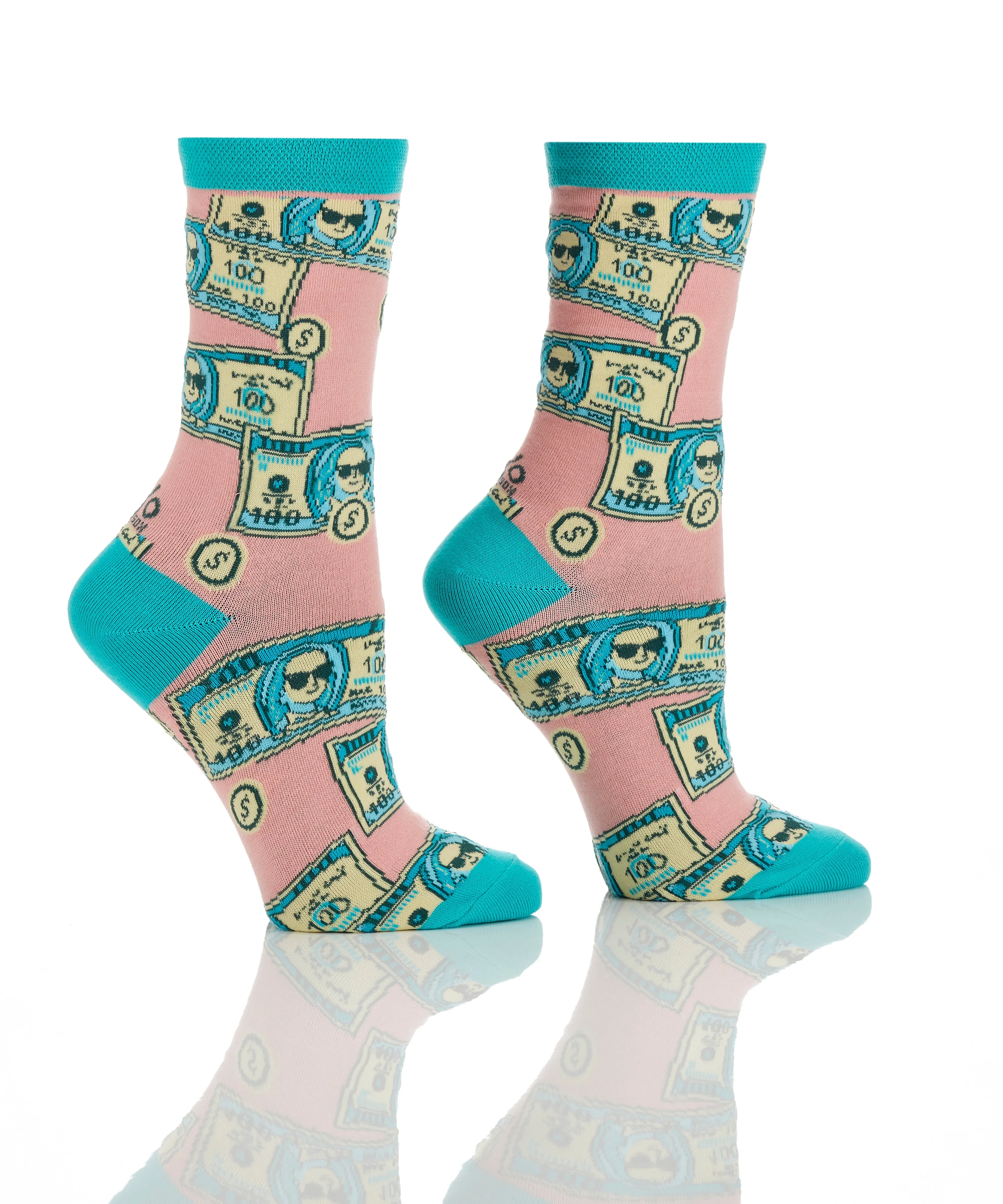 "Dollar Sign" Cotton Dress Crew Socks by YO Sox - Medium - SALE