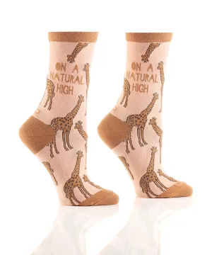 "Natural High" Cotton Dress Crew Socks by YO Sox - Medium - SALE